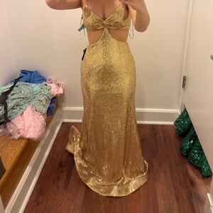 Gold Sequin Evening Gown